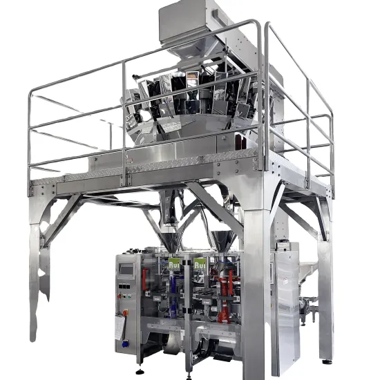 RL422 Twin Vertical Packing Machine with Multihead Weigher and Z-type Elevator for Puffed Snacks VFFS
