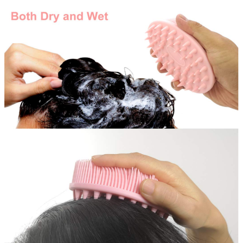 Pinceau de silicone de bain et de shampooing de 2 en 1
