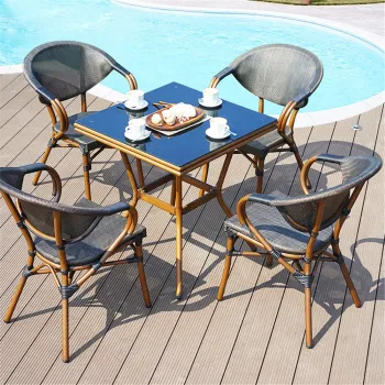 Tesla Mesh Outdoor Furniture Set for Bars and Coffee Shops