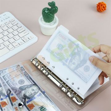 Clear Frosted A6 PVC Tab Divider for Money Budget Planner Binder Organizer