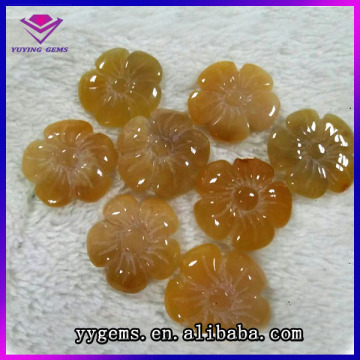 Wholesale real natural coral jade chrysanthemum stone flower shape caboshons imported from Indonesia