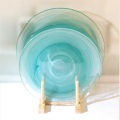 Wholesale Green Colored Cloudy Glass Tableware Dish Plate