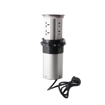 IP65 Waterproof Tuya App-Controlled Automatic Pop-Up Kitchen Table Socket with 6 Universal Sockets and Type A+C Charger - SN-6GD/U