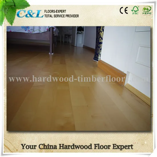 High quality smooth surface solid wood maple wood flooring