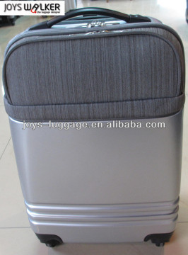 2014 New fashiable design ABS/PC and EVA luggage silver color and spinner wheels