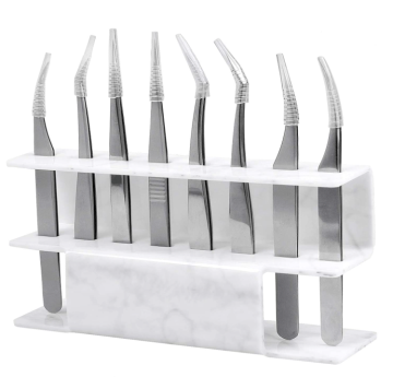Acrylic Tweezers Display Stand: 8-Hole Storage Holder for Eyelash Extensions Tweezers