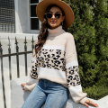 Langarm der Frauen Langarm Leopard Sweaters lässig