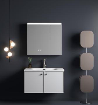 Modern Hotel Bathroom Vanities: Seamless Mounted Style Cabinet Mirror Wall Cabinets