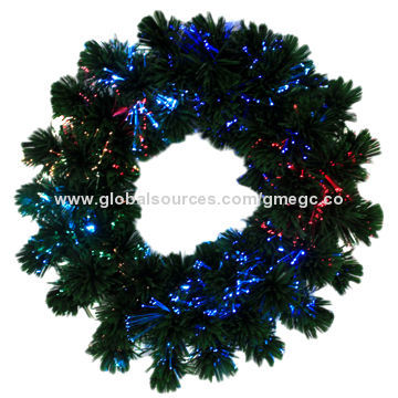 Colourful LED Lights Source Christmas Wreath, Made of PVC