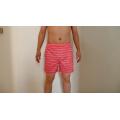 Short de plage masculin ondulé rose