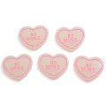 Beautiful White Pink Letter Heart Shape Resin Flatback Cabochon Beads Crafts Children Scrapbook Making Ornament Slime DIY Art