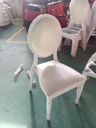 Aluminium White Round Back Hotel Wedding Upholstered Louis XV Wedding Chair