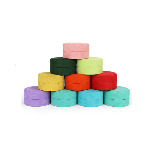 Colorful Round Shape Velvet Material Jewelry Boxes