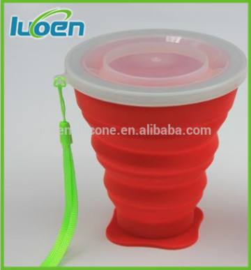Mini silicone water bottle Travel the silicone folding cups With cover silicone cup