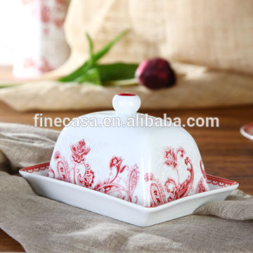 Elegant Fine Porcelain Butter Dish of Oriental Manor