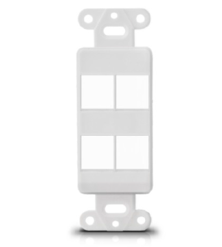 faceplate network face plate insert white/ivory four RJ-45 rj45 to coax