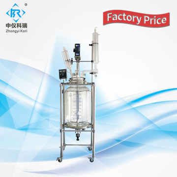 Pilot scale Chemical Double Wall Jacketed Glass Reactor