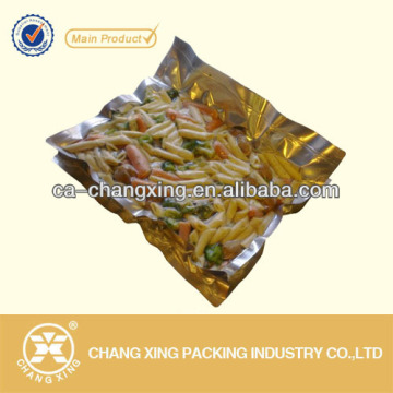 Metallic vacuum storage bag for frozen pasta