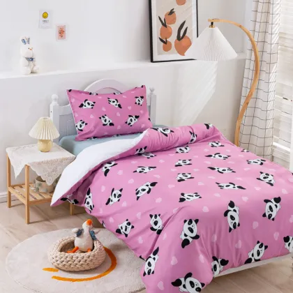 Children's cartoon unicorn quilt three-piece set