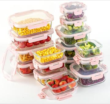 Hot Selling 370-1300 ML Microwave Oven Safe Bakeware Set Kids Bento Lunch Boxes with Borosilicate Glass Silicone for Children