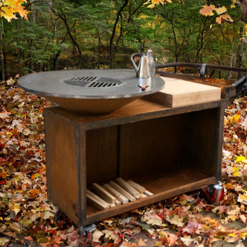 Wood Burning Corten Steel Fireplace Charcoal Grill