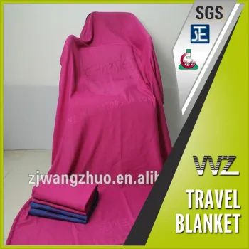 Polyester woven travel blanket for sale Gift blanket with jacquard woven logo soft and smooth treatment
