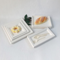 Rechthoekige Bagasse Serving Trays White Plates