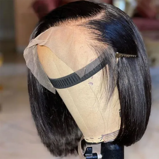 Wholesale Straight Bob Wig Human Hair Hd Full Lace Front Wig For Black Women Cheap Raw Indian Virgin Human Hair Lace Frontal Wig