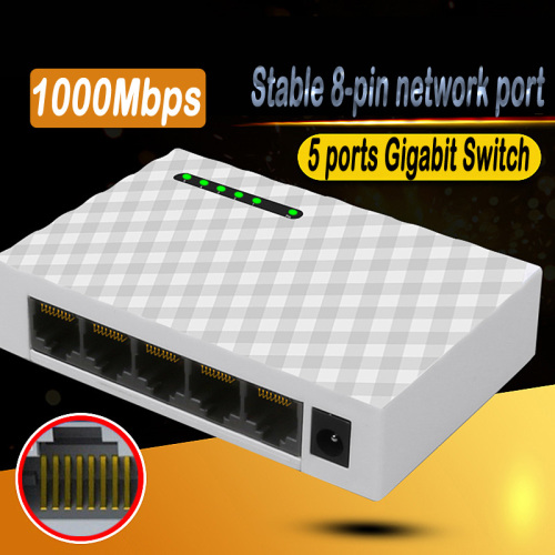 1G Gigabit Network Switch 1000Mbps 5 Port Full pin Gigabit Switch Fast Ethernet Switcher Lan Hub Duplex Switch Hub LED indicator