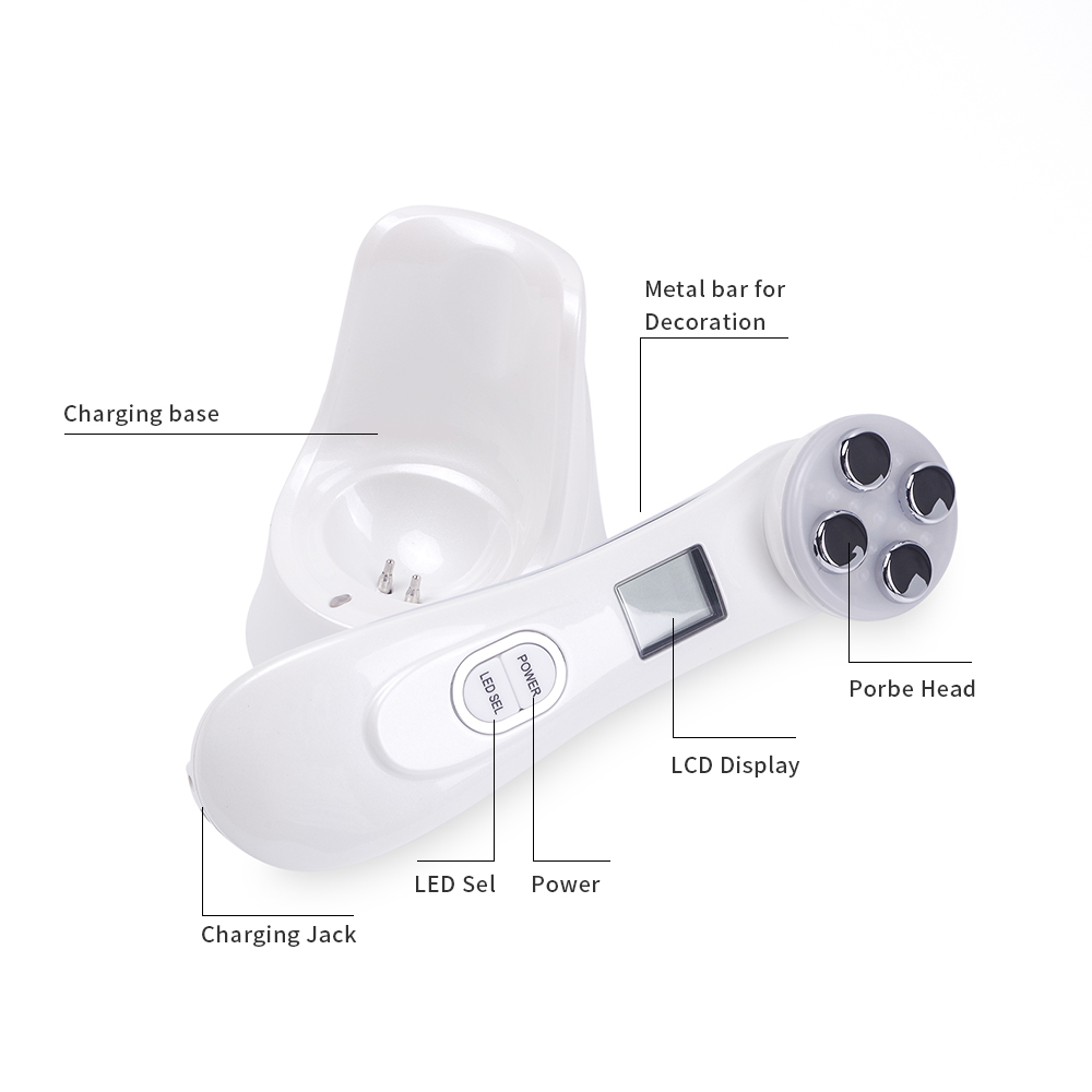 Facial Mesotherapy Electroporation RF Radio Frequency LED Photon Device Face Lifting Tighten Wrinkle Removal Skin Care Massager