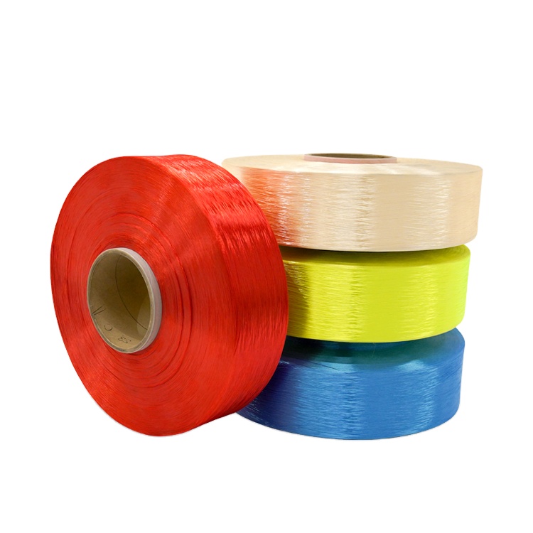 Polyester dope dyed filament yarn for sewing tread