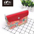 Popular simple color embroidery partysu pu pencil case