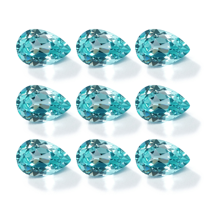 Lab Grown Paraiba Sapphire Pear Cut Gemstone