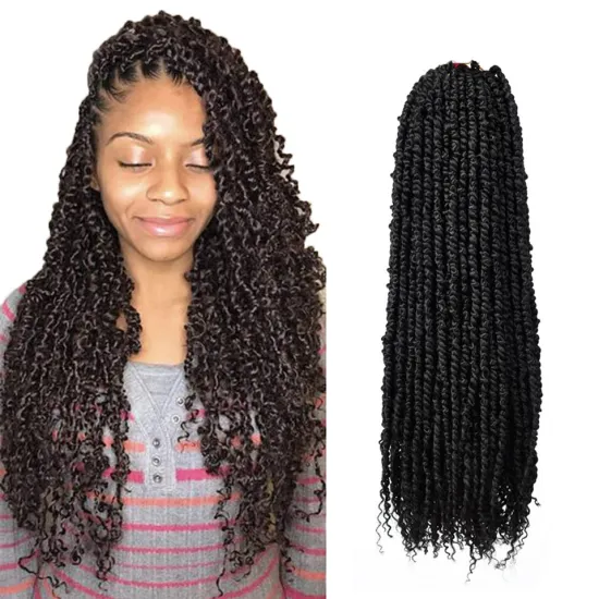 Hot Selling 24Inch Black Brown Long Pre-Twisted Spring Bomb Braids Bulk Passion Twist Crochet Braiding Synthetic Hair Extensions