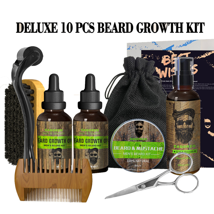 Kit de crescimento de barba do conjunto de 9 peças para homens