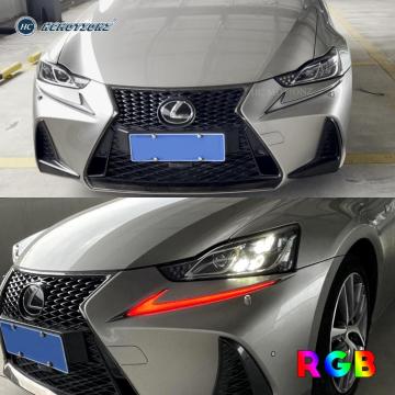 HCMOTIONZ Sequential Turn Signal IS300 IS350 F LED Dazzle RGB Day Running Lights 2017-2020 DRL Headlights For Lexus IS250