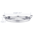 15.7 Inch Heavy Duty Stainless Steel Convex Comal