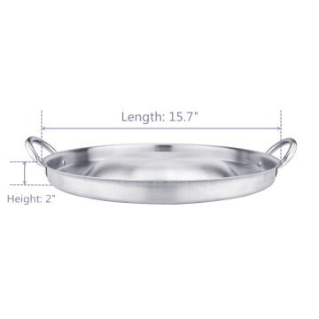 15.7 Inch Heavy Duty Stainless Steel Convex Comal