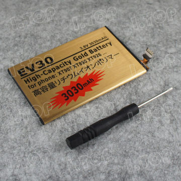 high power mobile phone rechargeable gold battery for Motorola XT926 EV30 with 3030mAh,china factory directly sale!
