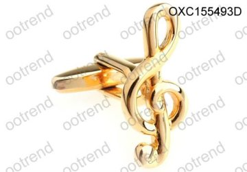 Fashion 18K gold filled music score cufflinks ,treble clef cufflinks jewelry