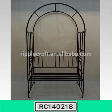 2014 New Arrival Wrought Iron Garden Arch with Bench for Garden
