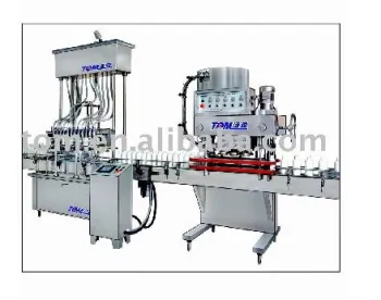 Production line of no sticking pesticide filling,caps tightening