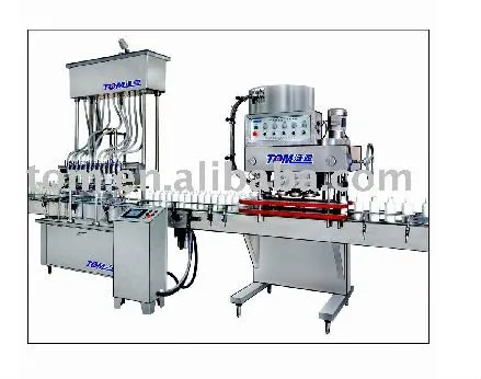 Production line of no sticking pesticide filling,caps tightening