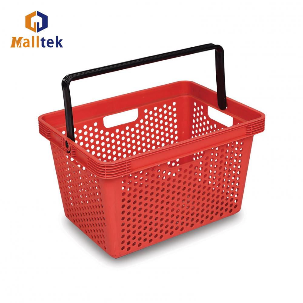 New style chain stores plastic handle shopping basket