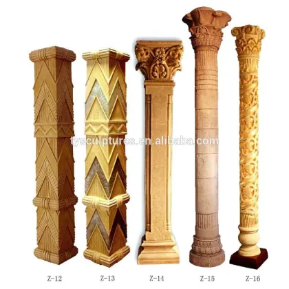 Ornamental building stone roman square marble roman pillar design