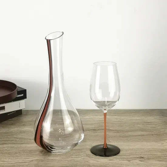 custom Retro elegant crystal wine glasses decanter sets
