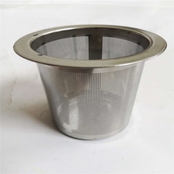 Filtro tè in acciaio inossidabile - infusore in maglie a filo a foro quadrato con tecnica tessuta semplice e disco filtro a pressione a pressione