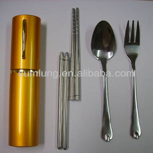3 pcs stainless steel spoon fork and chopsticks set