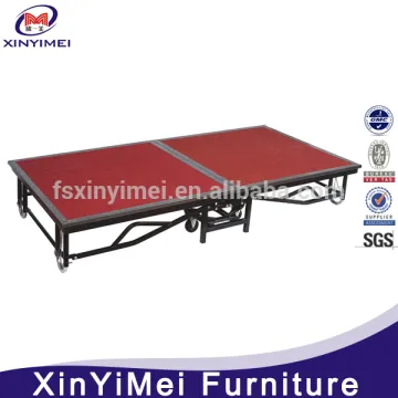 durable mobile folding stage for trade show