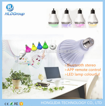 E26 E27 V4.0 Bluetooth LED Bulb stereo speakers with remote, led changing light APP controlled